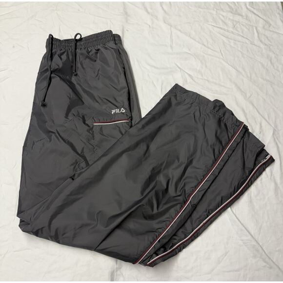 FILA Windbreaker Pants Track Pants Men’s XXL Ankle Zipper Color Dark Gray - Picture 1 of 15